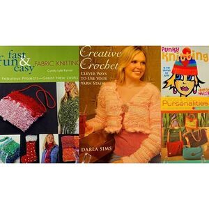 Knitting Books (2) Crochet Books (2) Creative Crochet Funky Knitting & More NEW